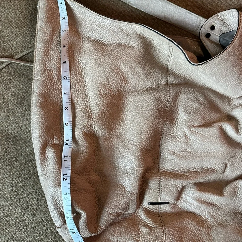Rebecca Mincoff Cream Leather Hobo Bag